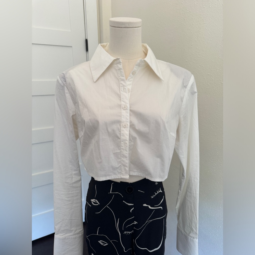 Bayse brand cropped collared shirt